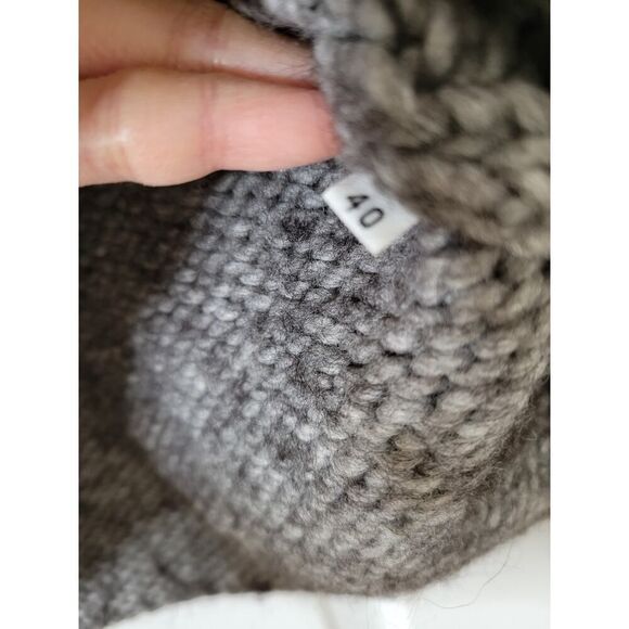 Jilsander Grey Chunky Knit V Neck Sweater M (40) - Picture 10 of 11